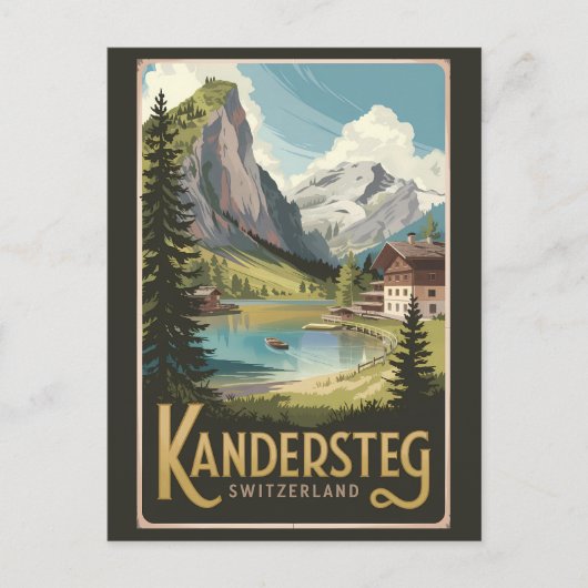 Kandersteg Schweiz Illustration Kunst, Dichtung un Postkarte (Vorderseite)
