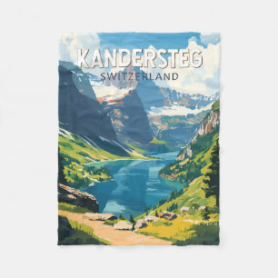 Kandersteg Schweiz Reise Kunst Vintage Fleecedecke
