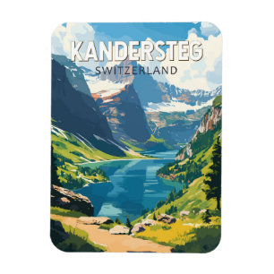 Kandersteg Schweiz Reise Kunst Vintage Magnet