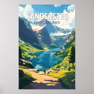 Kandersteg Schweiz Reise Kunst Vintage Poster