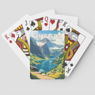 Kandersteg Schweiz Reise Kunst Vintage Spielkarten