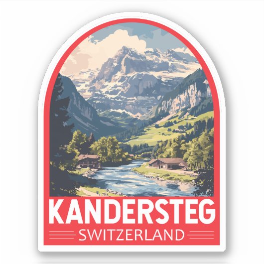Kandersteg Schweiz Reisen Aufkleber (Vorderseite)