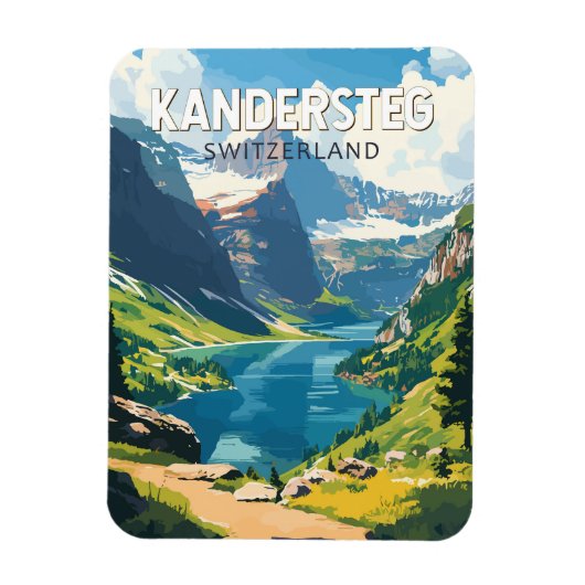 Kandersteg Schweiz Reisen Vintag Magnet (Vertikal)