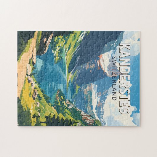 Kandersteg Schweiz Reisen Vintag Puzzle (Horizontal)