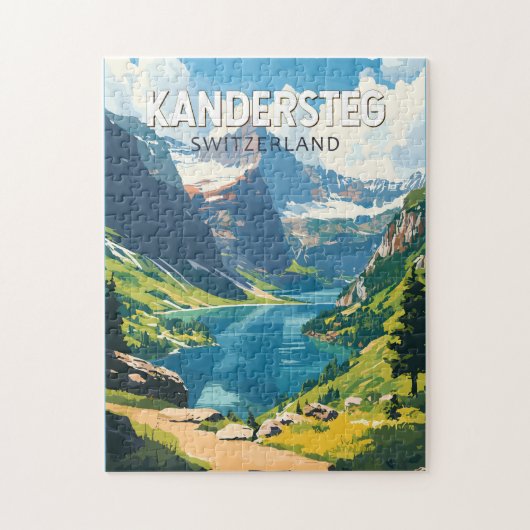 Kandersteg Schweiz Reisen Vintag Puzzle (Vertikal)