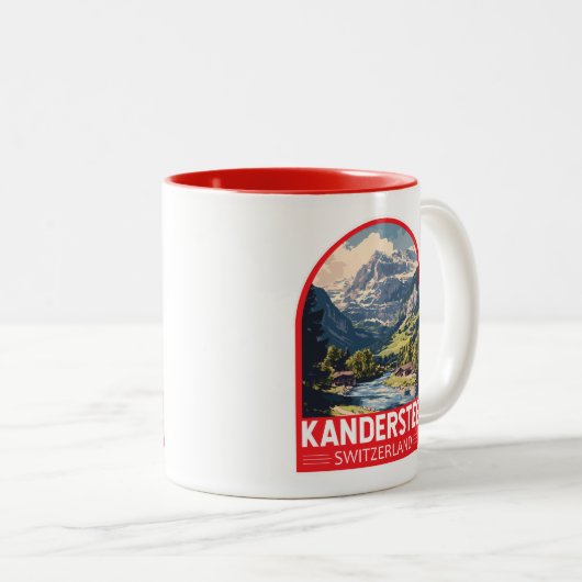 Kandersteg Schweiz Reisen Zweifarbige Tasse (VorderseiteRechts)