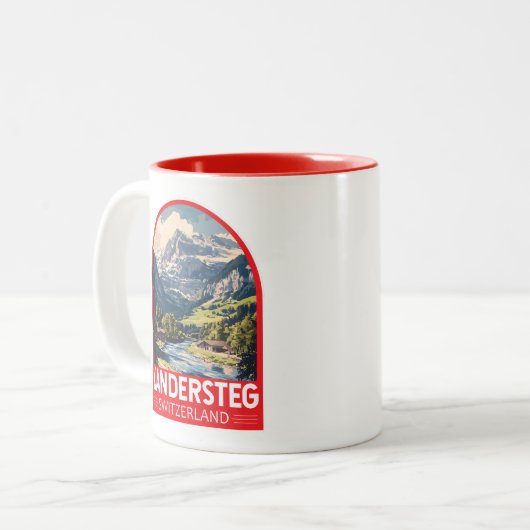 Kandersteg Schweiz Reisen Zweifarbige Tasse (Vorderseite Links)