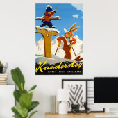 Kandersteg, Schweiz, Ski Travel Poster (Heimbüro)