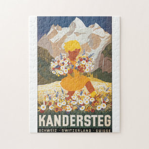Kandersteg Schweiz Vintage Reiseposter Puzzle