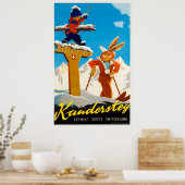 Kandersteg Schweiz Vintage Travel Ski Poster (Küche)