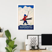 Kandersteg Switzerland Vintage Ski Poster - Framed (Heimbüro)