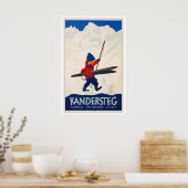 Kandersteg Switzerland Vintage Ski Poster - Framed (Küche)