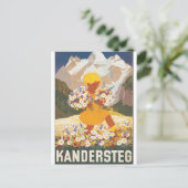 Kandersteg Switzerland Vintage Travel Poster Postkarte (Stehend Vorderseite)