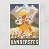 Kandersteg Switzerland Vintage Travel Poster Postkarte (Vorderseite)
