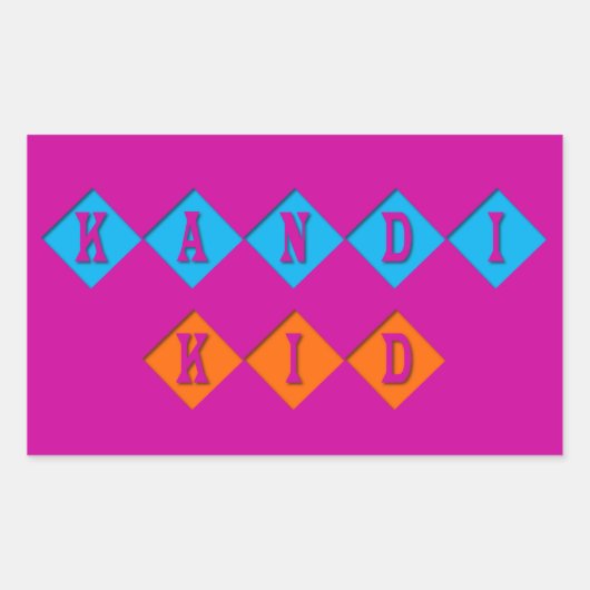 Kandi Kid individuell einstellbar Rechteckiger Aufkleber (Vorderseite)