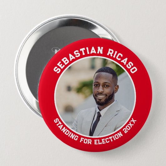 Kandidat für das personalisierte Foto Button (Vorne & Hinten)