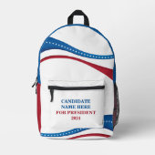 Kandidat für die Präsidentschaftswahl 2024 Bedruckter Rucksack (Vorderseite)