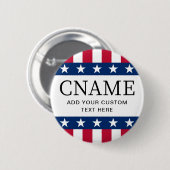Kandidatenname politische Wahlkampfstars Button (Vorne & Hinten)
