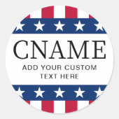 Kandidatenname politische Wahlkampfstars Runder Aufkleber (Vorderseite)