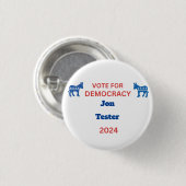 Kandidatenname Wahl 2024 Demokrat individuell anpa Button (Vorne & Hinten)