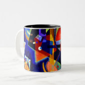 Kandinksy im Blau Zweifarbige Tasse (Vorderseite Links)