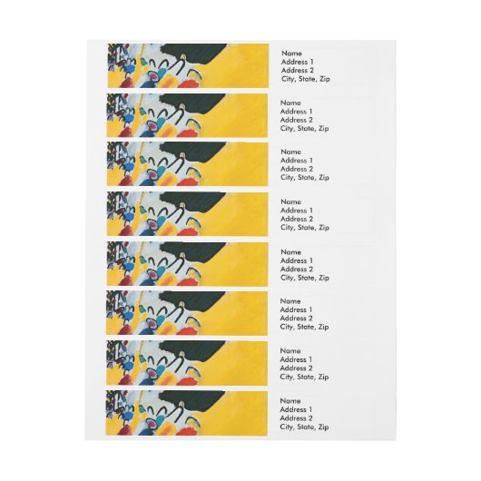 Kandinski Impression III Konzert Abstrakte Malerei Rundum-Adressaufkleber (Bogen)