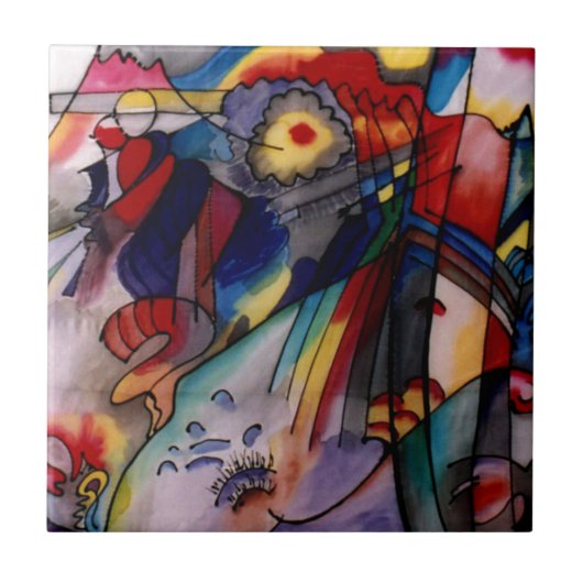 Kandinsky 1913 Abstrakte Malerei Fliese (Vorderseite)