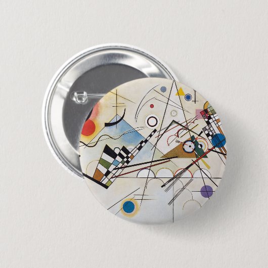 Kandinsky 1923/Komposition viii/pixdezines Button (Vorne & Hinten)