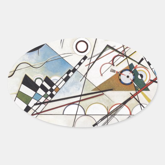 Kandinsky 1923/Komposition viii/pixdezines Ovaler Aufkleber (Vorderseite)