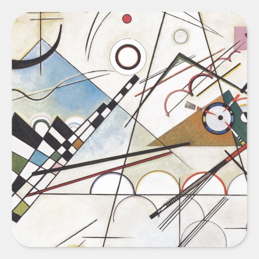 Kandinsky 1923/Komposition viii/pixdezines Quadratischer Aufkleber (Vorderseite)