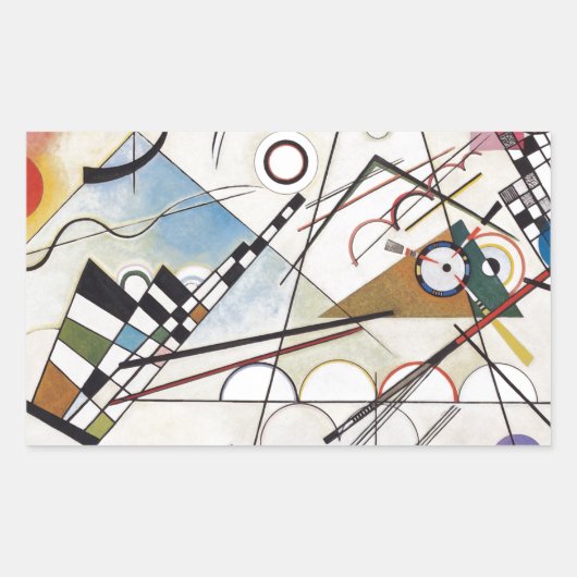 Kandinsky 1923/Komposition viii/pixdezines Rechteckiger Aufkleber (Vorderseite)