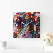 Kandinsky - 293 quadratische wanduhr (Zuhause)