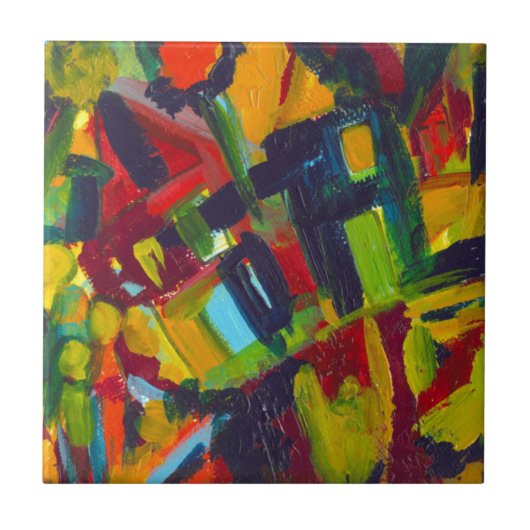 Kandinsky 304 Abstrakte Kunstwerke Fliese (Vorderseite)