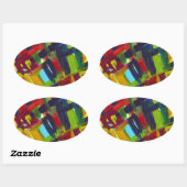 Kandinsky 304 Abstrakte Kunstwerke Ovaler Aufkleber (Blatt)