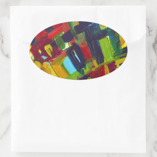 Kandinsky 304 Abstrakte Kunstwerke Ovaler Aufkleber (Tasche)