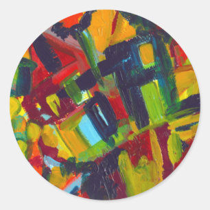 Kandinsky 304 Abstrakte Kunstwerke Runder Aufkleber