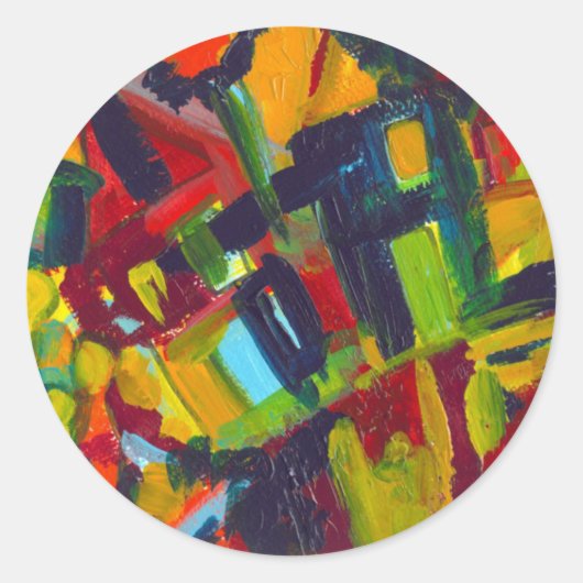 Kandinsky 304 Abstrakte Kunstwerke Runder Aufkleber (Vorderseite)