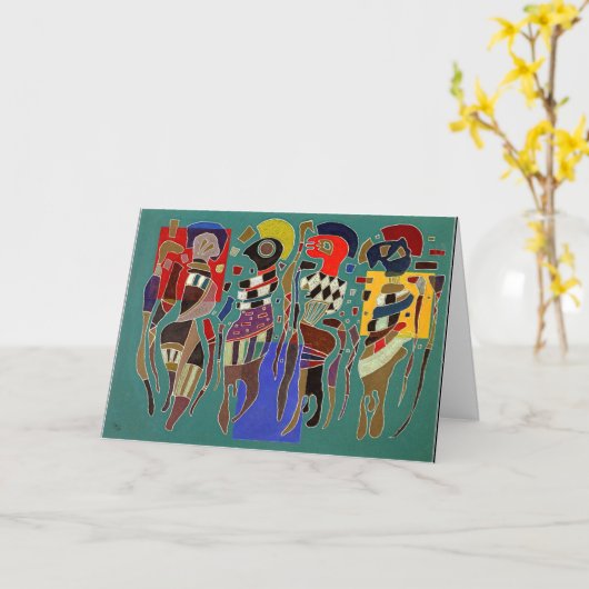 Kandinsky - 4 Figuren auf 3 Plätzen Karte (Gelbe Blume)