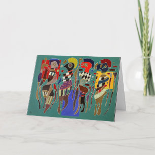 Kandinsky - 4 Figuren auf 3 Plätzen Karte