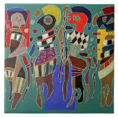 Kandinsky - 4 Zahlen auf 3 Plätzen Fliese (Vorderseite)