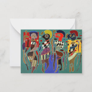 Kandinsky - 4 Zahlen auf 3 Plätzen Mitteilungskarte