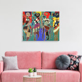 Kandinsky - 4 Zahlen auf 3 Quadraten, Leinwanddruck (Insitu (Wohnzimmer))