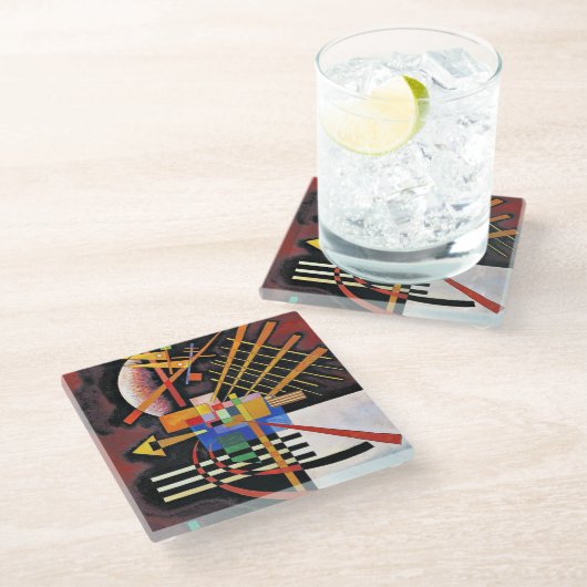 Kandinsky - Above and Left, Glasuntersetzer (Schrägansicht)