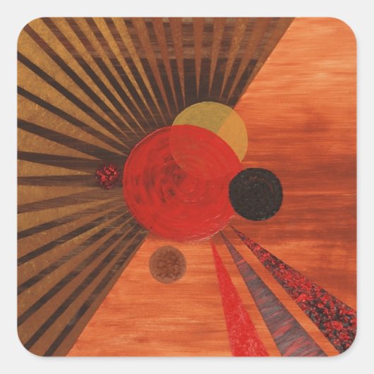 Kandinsky Abstrakt Art Quadratischer Aufkleber (Vorderseite)