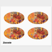 Kandinsky Abstrakt Artwork Ovaler Aufkleber (Blatt)