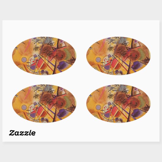 Kandinsky Abstrakt Artwork Ovaler Aufkleber (Blatt)