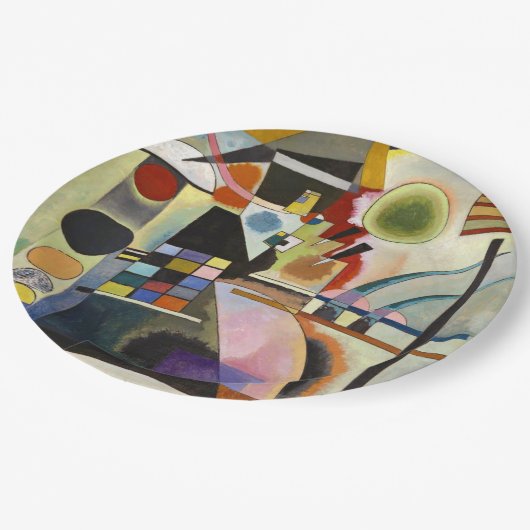 Kandinsky Abstrakt Artwork Pappteller (Schrägansicht)