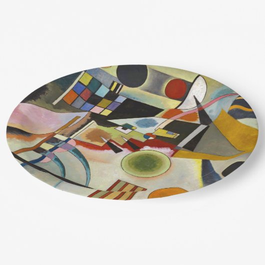 Kandinsky Abstrakt Artwork Pappteller (Schrägansicht)