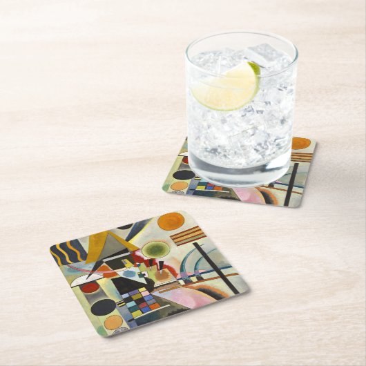 Kandinsky Abstrakt Artwork Rechteckiger Pappuntersetzer (Vor Ort)