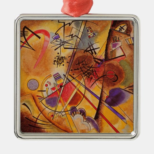 Kandinsky Abstrakt Artwork Silbernes Ornament (Vorne)